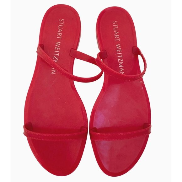 Stuart Weitzman Sawyer Slides Dual Band Size 8 EU 38.5 Flat Orchid NWOB Pink - Picture 5 of 12